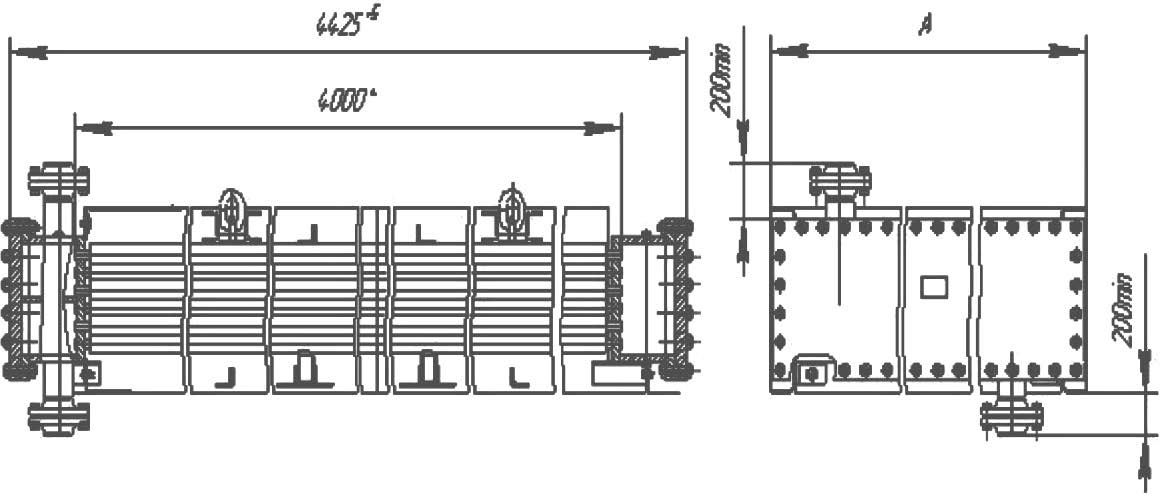 Секция аппарата воздушного охлаждения со сварными камерами разъёмной конструкции (ОКП 36 1269)